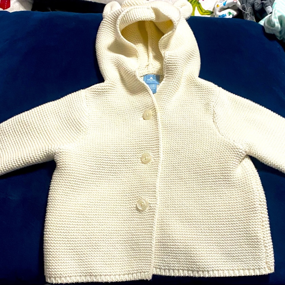 Beige cozy jacket with hoodie baby Gap